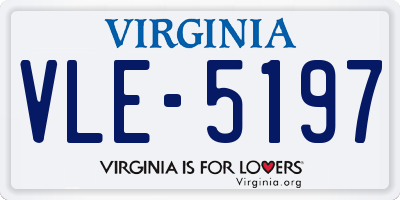VA license plate VLE5197