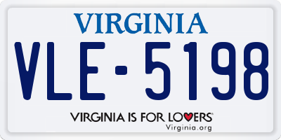 VA license plate VLE5198
