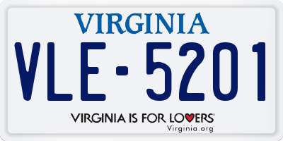VA license plate VLE5201