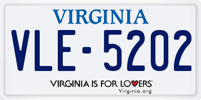VA license plate VLE5202