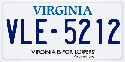 VA license plate VLE5212