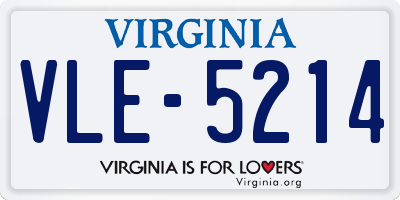 VA license plate VLE5214