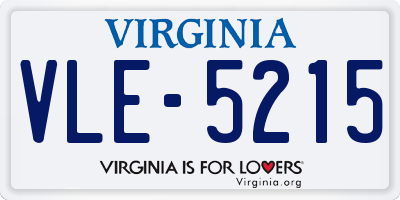 VA license plate VLE5215
