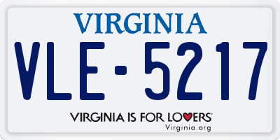 VA license plate VLE5217