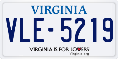 VA license plate VLE5219