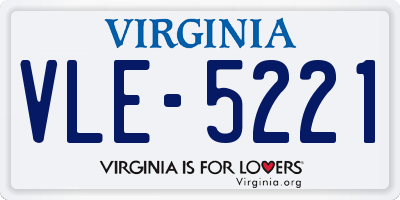 VA license plate VLE5221