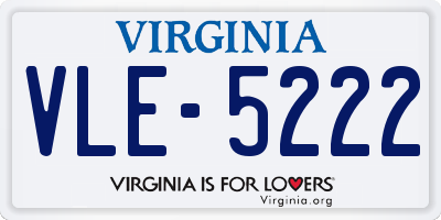VA license plate VLE5222