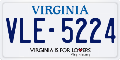 VA license plate VLE5224