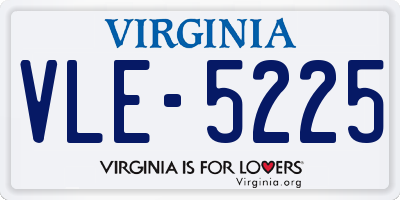 VA license plate VLE5225