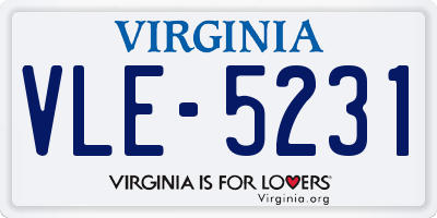 VA license plate VLE5231