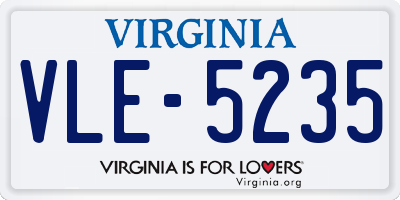 VA license plate VLE5235
