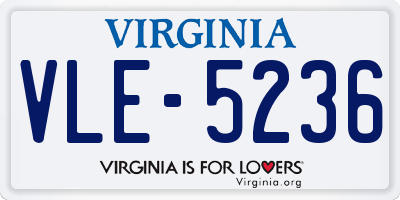 VA license plate VLE5236