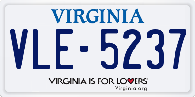 VA license plate VLE5237