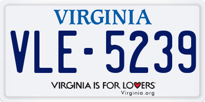 VA license plate VLE5239
