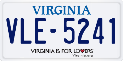 VA license plate VLE5241