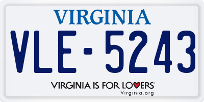 VA license plate VLE5243