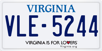 VA license plate VLE5244