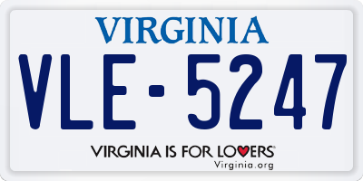 VA license plate VLE5247