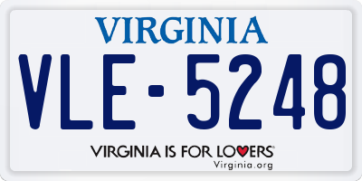 VA license plate VLE5248