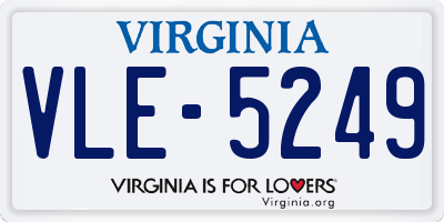 VA license plate VLE5249