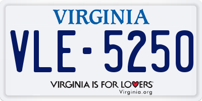 VA license plate VLE5250