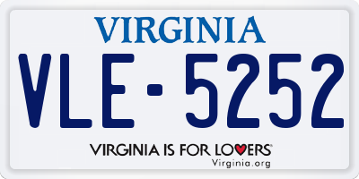 VA license plate VLE5252