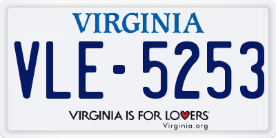 VA license plate VLE5253
