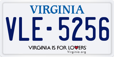 VA license plate VLE5256