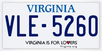 VA license plate VLE5260