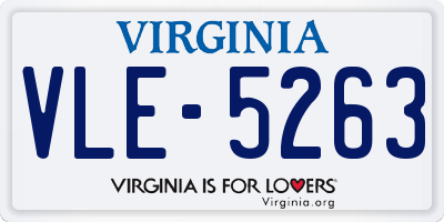 VA license plate VLE5263