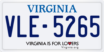 VA license plate VLE5265