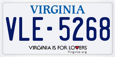 VA license plate VLE5268