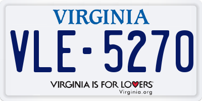 VA license plate VLE5270