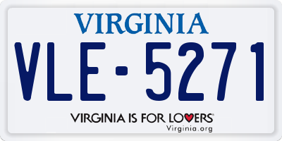 VA license plate VLE5271