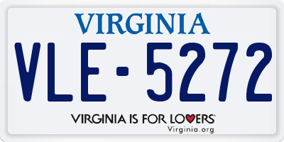 VA license plate VLE5272
