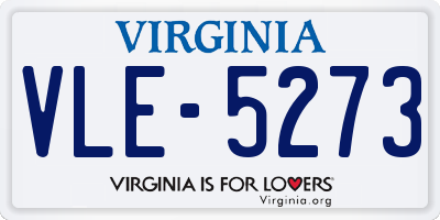 VA license plate VLE5273