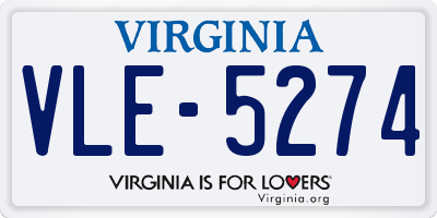 VA license plate VLE5274