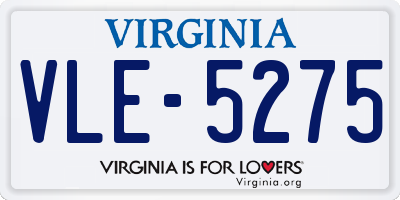 VA license plate VLE5275