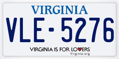 VA license plate VLE5276