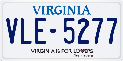 VA license plate VLE5277