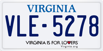 VA license plate VLE5278