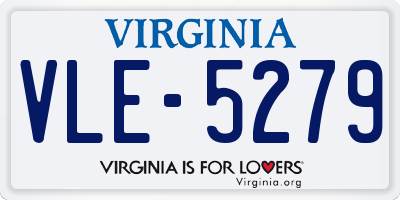 VA license plate VLE5279