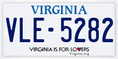 VA license plate VLE5282