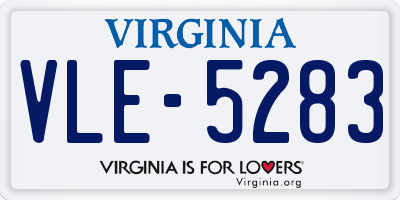 VA license plate VLE5283