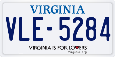 VA license plate VLE5284