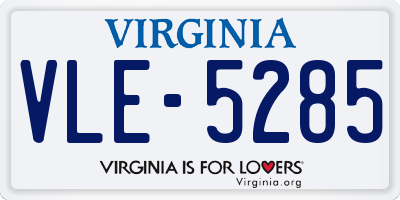 VA license plate VLE5285
