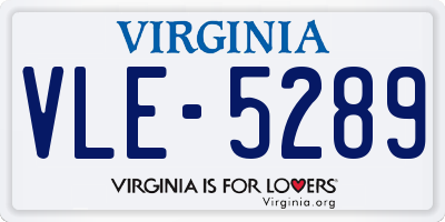 VA license plate VLE5289