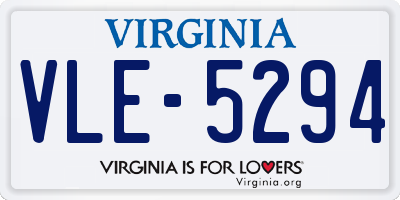 VA license plate VLE5294