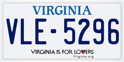 VA license plate VLE5296
