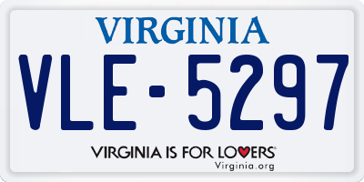VA license plate VLE5297